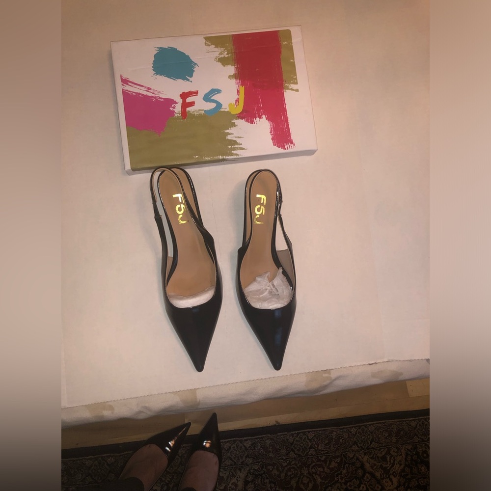 FSJverypointyheels👠.Microheels.Kitten heels.Pointytoebox.Slingbacks.Size13women
